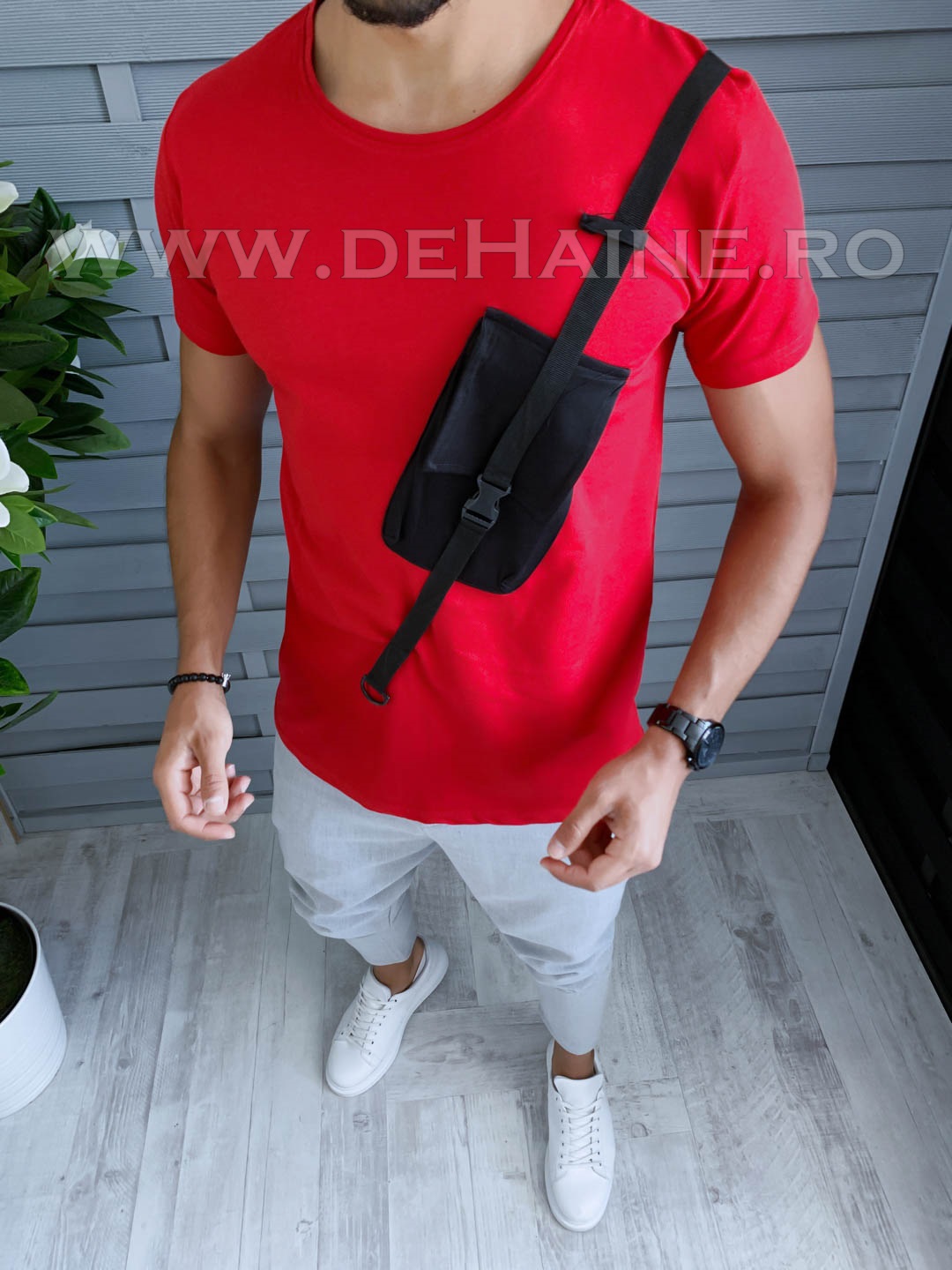 Tricou barbati rosu slim fit vagabond b1953 p3-3*